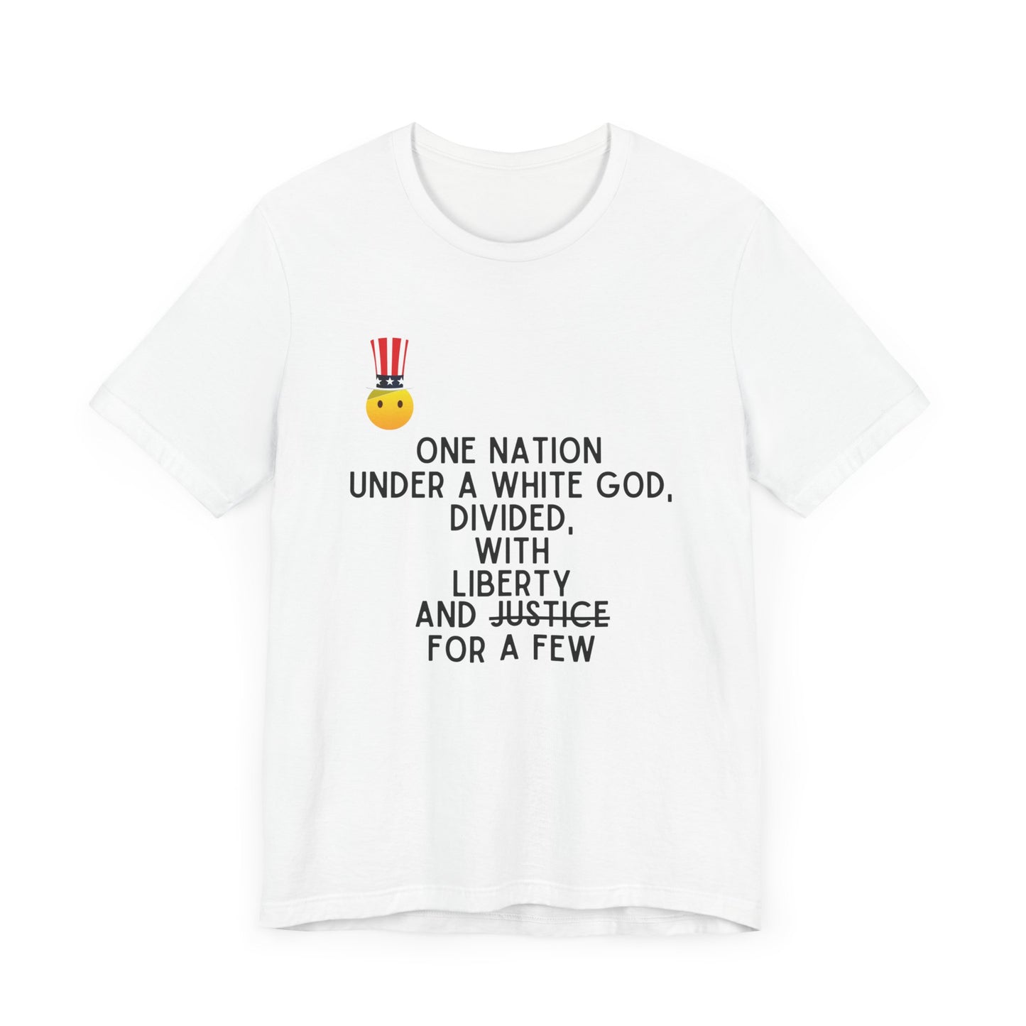 Liberty Weeps: Pledge of a Divided Nation - White God Version - T-Shirt