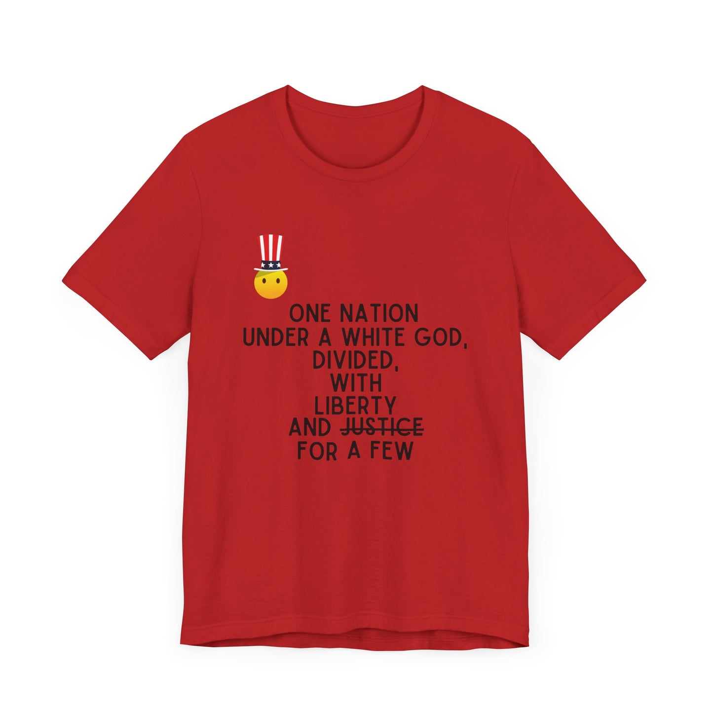 Liberty Weeps: Pledge of a Divided Nation - White God Version - T-Shirt