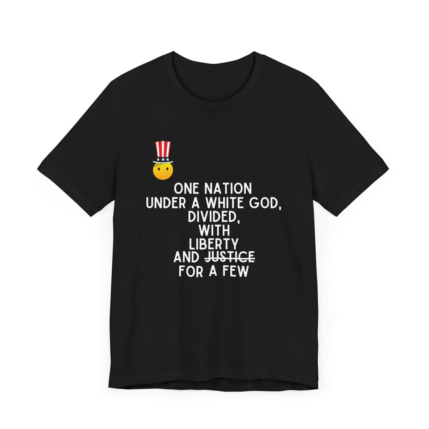 Liberty Weeps: Pledge of a Divided Nation - White God Version - T-Shirt