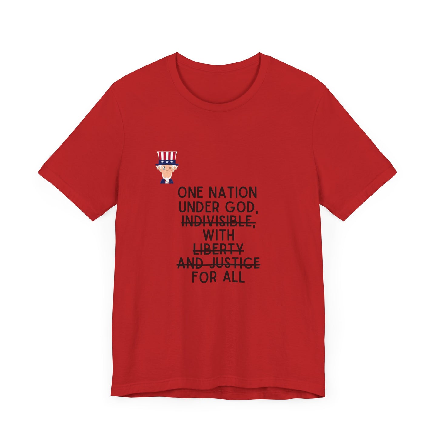 Liberty Weeps: Pledge of a Divided Nation - Uncle Sam Version - T-Shirt